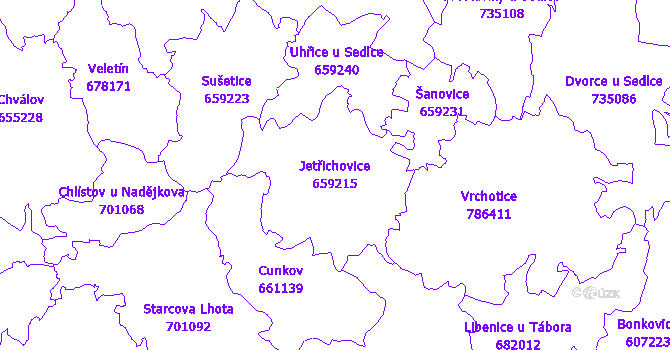 Katastrální mapa Jetřichovice