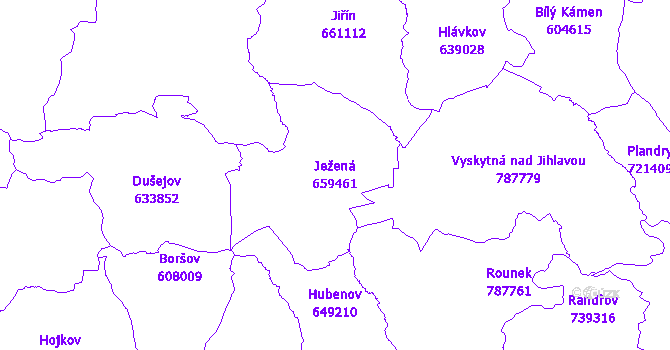 Katastrální mapa Ježená