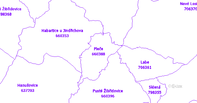 Katastrální mapa Pleče