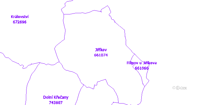 Katastrální mapa Jiříkov