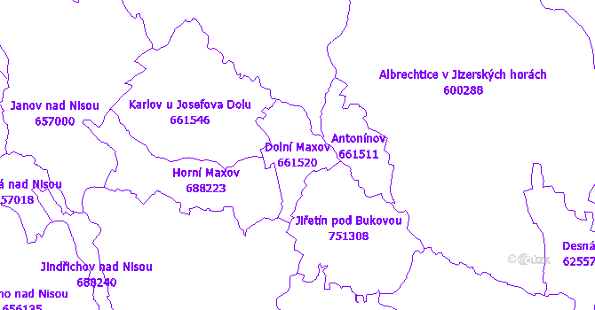 Katastrální mapa Dolní Maxov