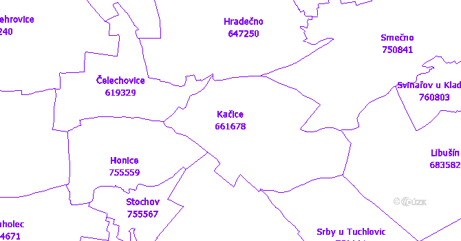 Katastrální mapa Kačice