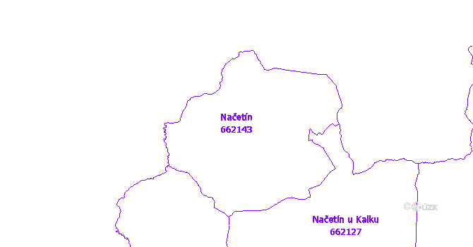 Katastrální mapa Načetín - přehledová mapa katastrálního území