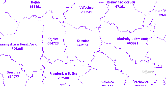 Katastrální mapa Kalenice