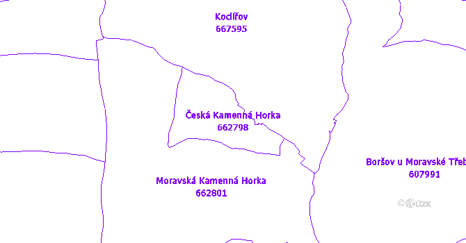 Katastrální mapa Česká Kamenná Horka - přehledová mapa katastrálního území
