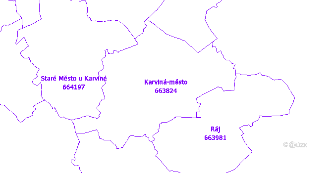Katastrální mapa Karviná-město