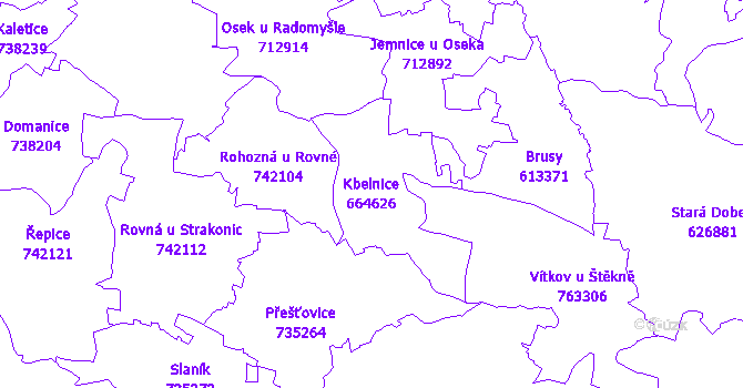Katastrální mapa Kbelnice
