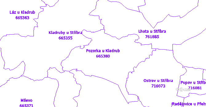 Katastrální mapa Pozorka u Kladrub