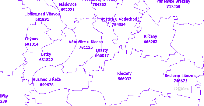 Katastrální mapa Drasty