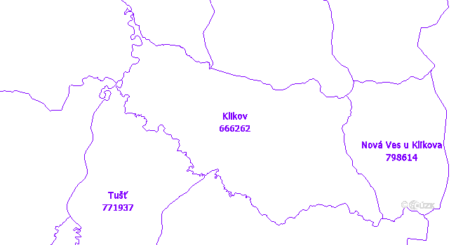 Katastrální mapa Klikov