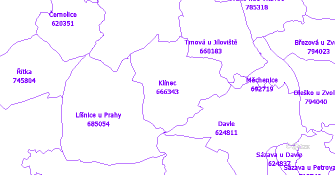 Katastrální mapa Klínec