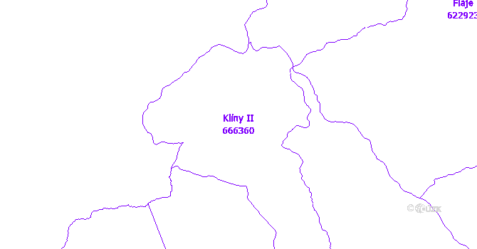 Katastrální mapa Klíny II - přehledová mapa katastrálního území