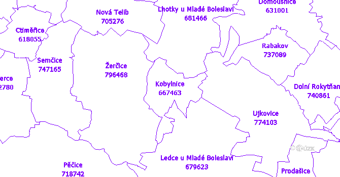Katastrální mapa Kobylnice - přehledová mapa katastrálního území