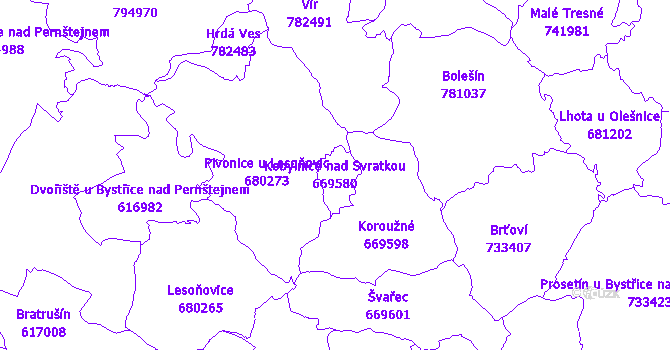 Katastrální mapa Kobylnice nad Svratkou