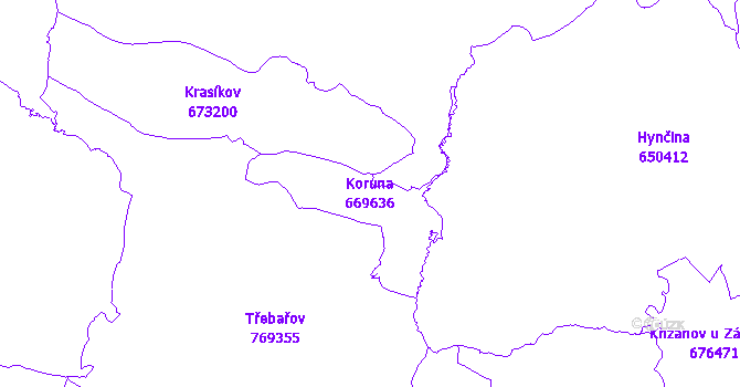 Katastrální mapa Koruna