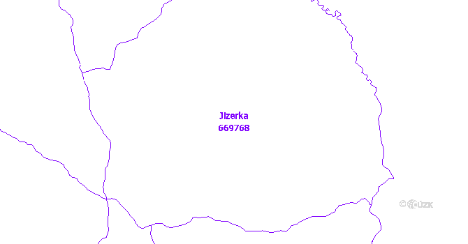 Katastrální mapa Jizerka - přehledová mapa katastrálního území