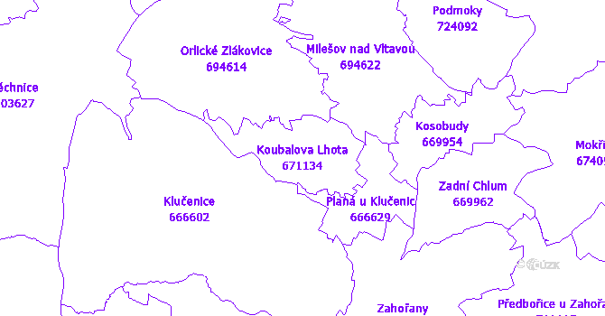 Katastrální mapa Koubalova Lhota