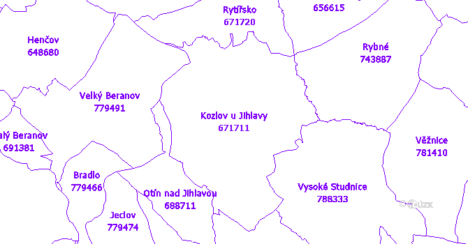 Katastrální mapa Kozlov u Jihlavy