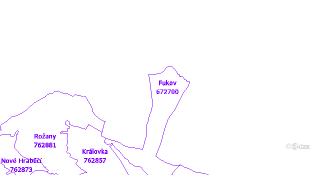 Katastrální mapa Fukov - přehledová mapa katastrálního území