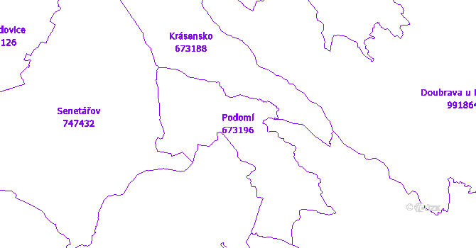 Katastrální mapa Podomí