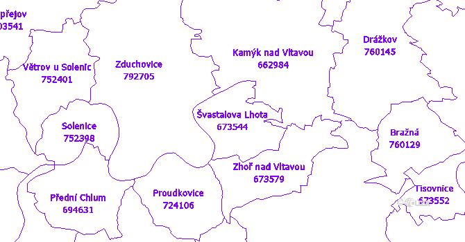 Katastrální mapa Švastalova Lhota