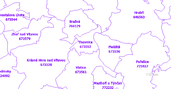 Katastrální mapa Tisovnice