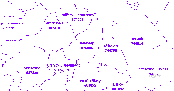 Katastrální mapa Kotojedy