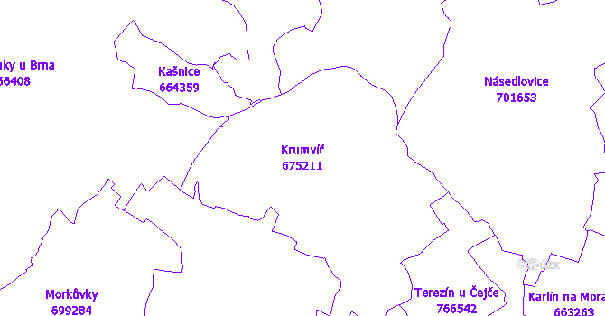 Katastrální mapa Krumvíř