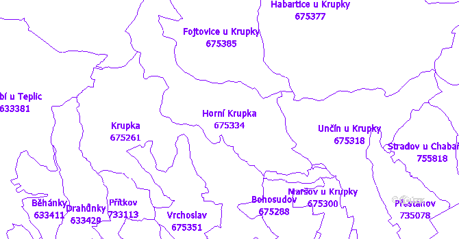 Katastrální mapa Horní Krupka