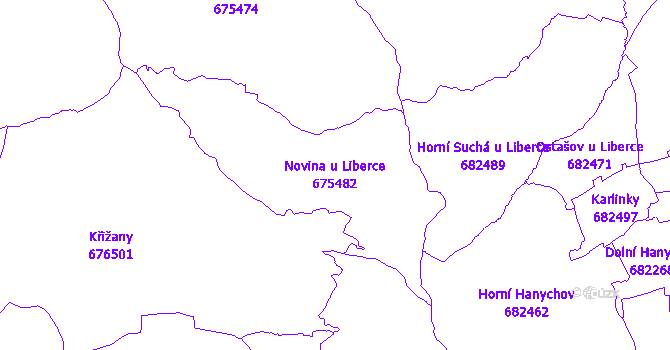 Katastrální mapa Novina u Liberce