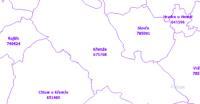 Katastrální mapa Křemže