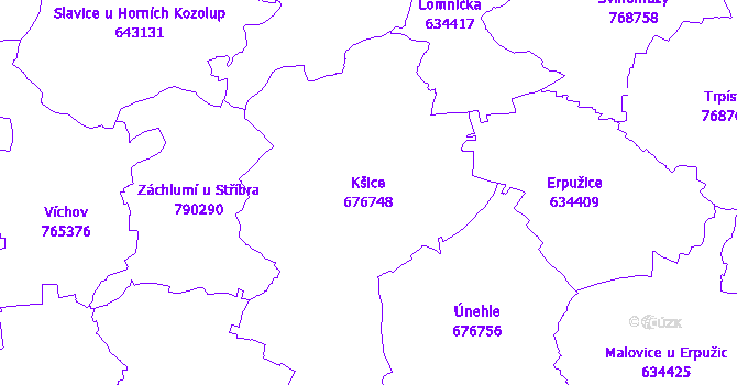Katastrální mapa Kšice