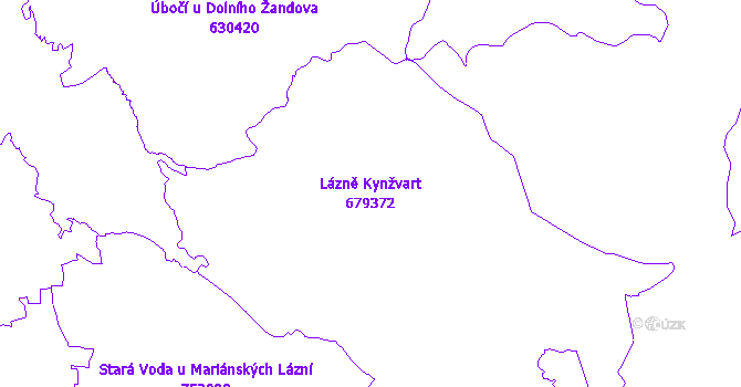 Katastrální mapa Lázně Kynžvart - přehledová mapa katastrálního území