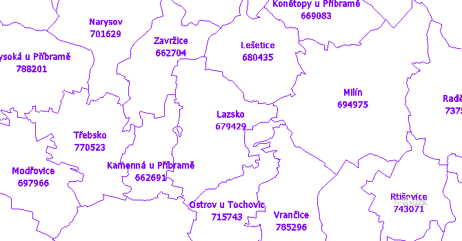 Katastrální mapa Lazsko