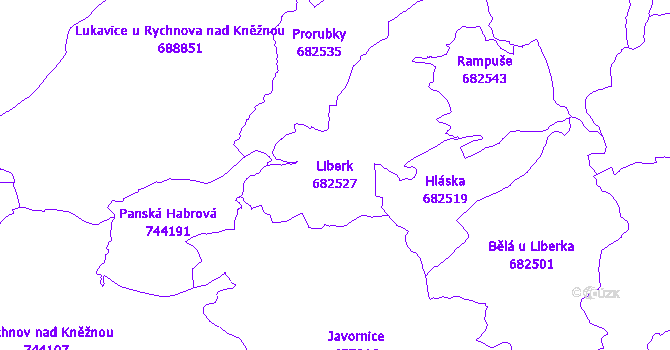 Katastrální mapa Liberk