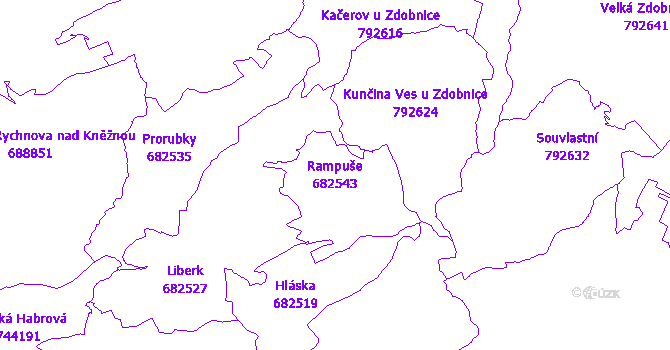 Katastrální mapa Rampuše