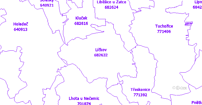 Katastrální mapa Líčkov