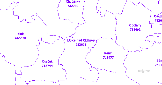 Katastrální mapa Libice nad Cidlinou - přehledová mapa katastrálního území