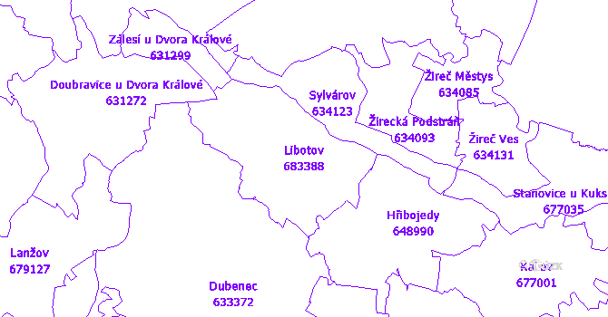 Katastrální mapa Libotov - přehledová mapa katastrálního území