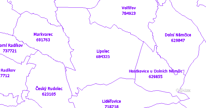 Katastrální mapa Lipolec