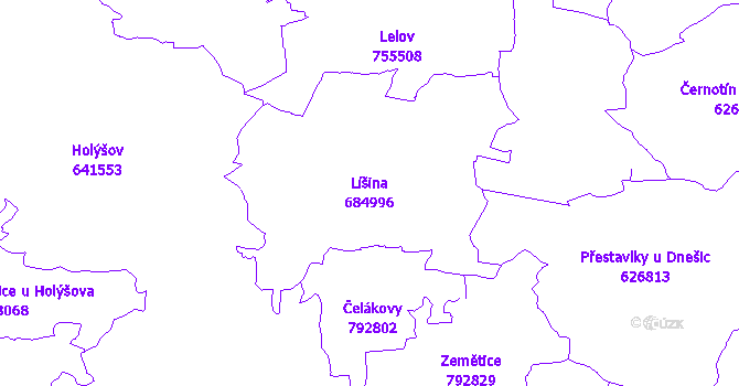 Katastrální mapa Líšina