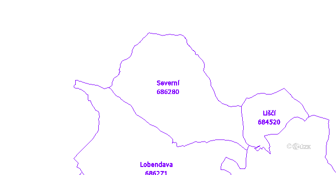 Katastrální mapa Severní