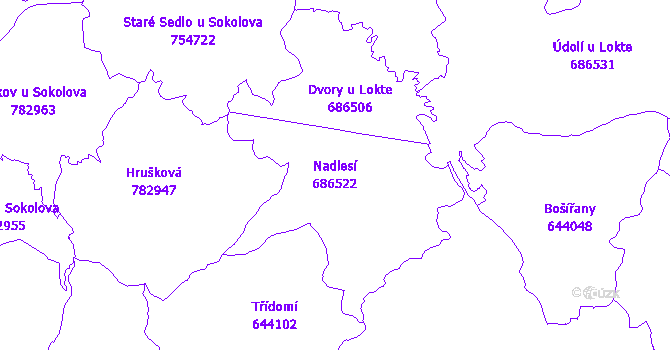 Katastrální mapa Nadlesí