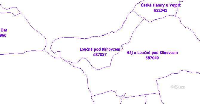 Katastrální mapa Loučná pod Klínovcem