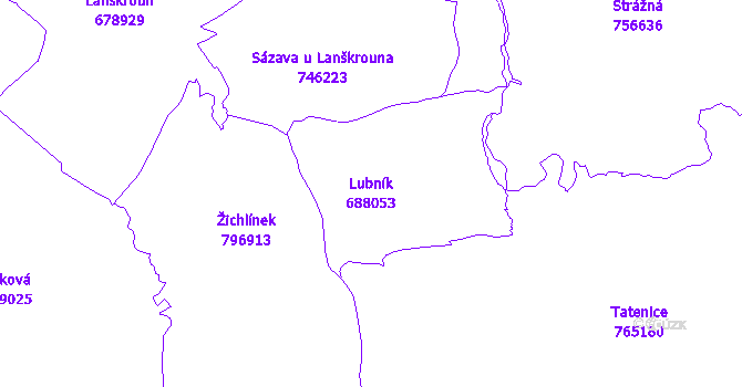 Katastrální mapa Lubník