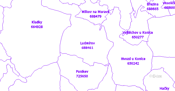 Katastrální mapa Ludmírov