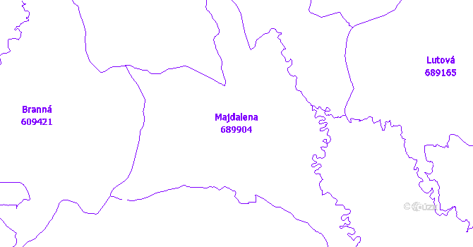 Katastrální mapa Majdalena - přehledová mapa katastrálního území