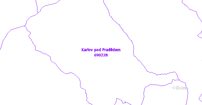 Katastrální mapa Karlov pod Pradědem - přehledová mapa katastrálního území