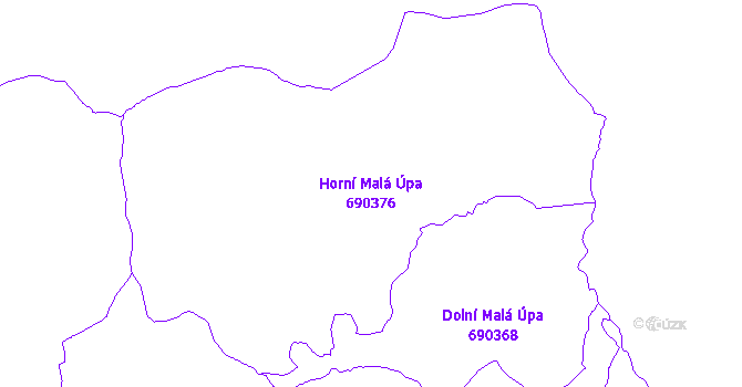 Katastrální mapa Horní Malá Úpa - přehledová mapa katastrálního území