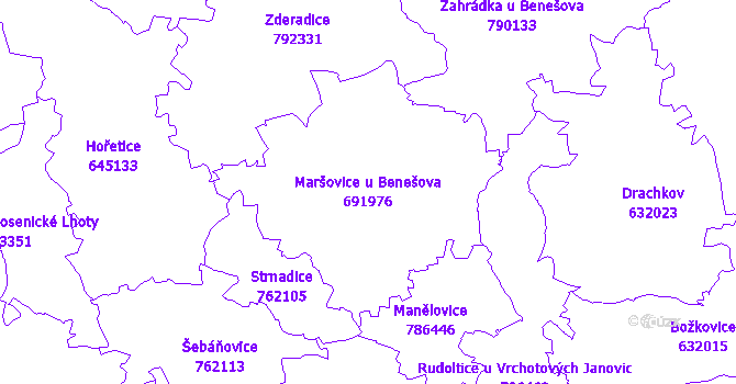 Katastrální mapa Maršovice u Benešova
